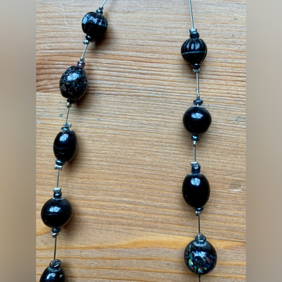Handmade Black Glass Bead Necklace - Picture 7 of 7